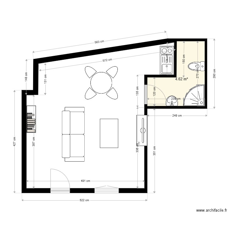 taffo alsade rdc  studio . Plan de 0 pièce et 0 m2