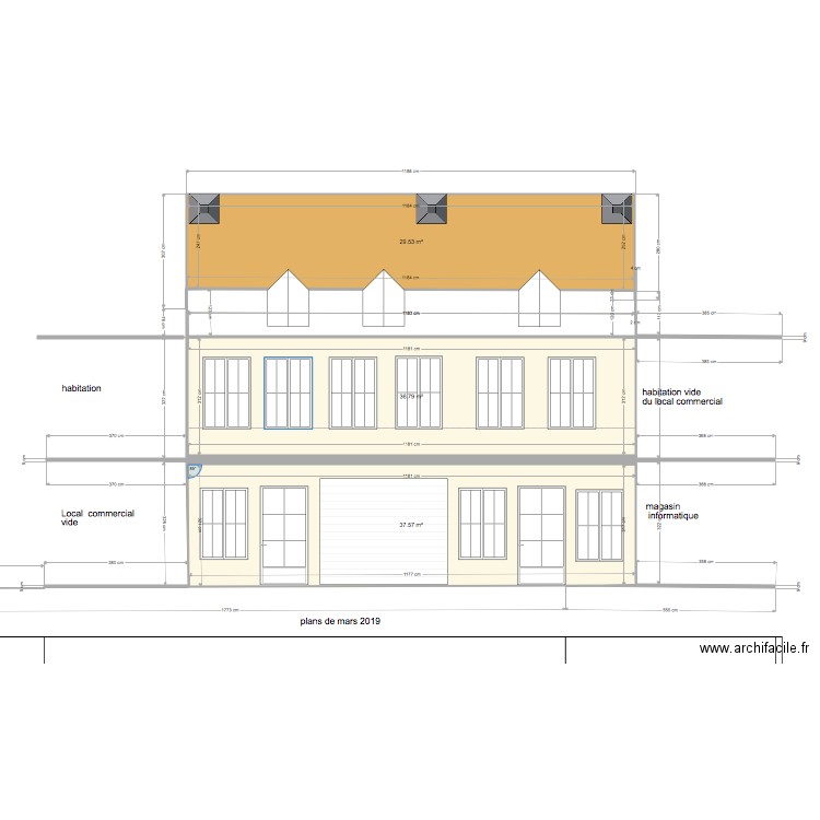 facade. Plan de 0 pièce et 0 m2