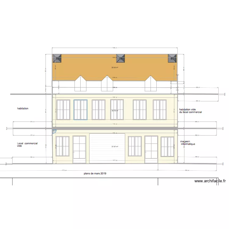 facade. Plan de facade. Plan de