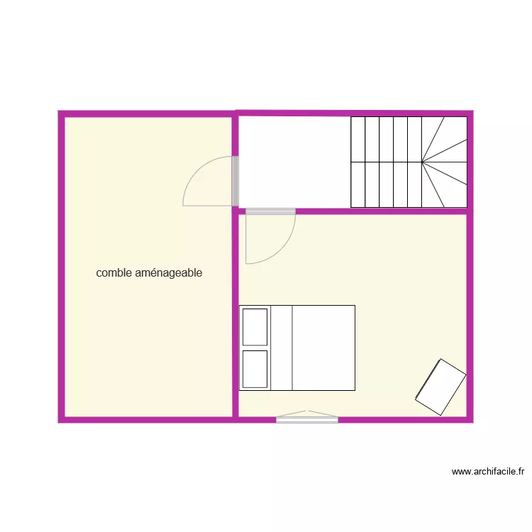 criel &eacute;tage meuble. Plan de 