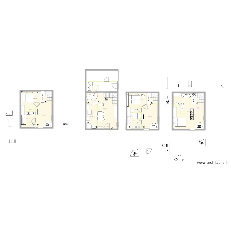 Maison Bleue HAUT BAS. Plan de 0 pièce et 0 m2