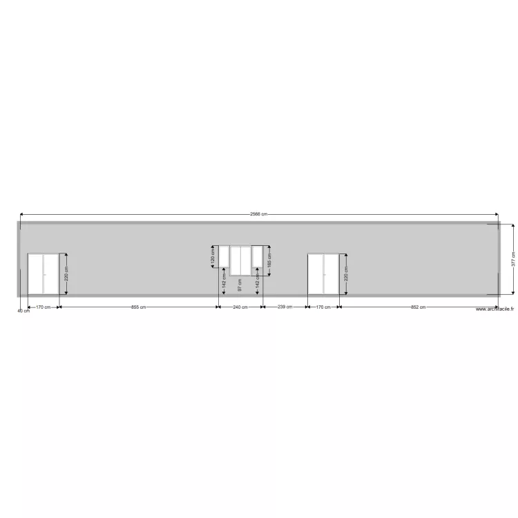 Fa&ccedil;ade avant cour Loubna KARRAZ. Plan de 