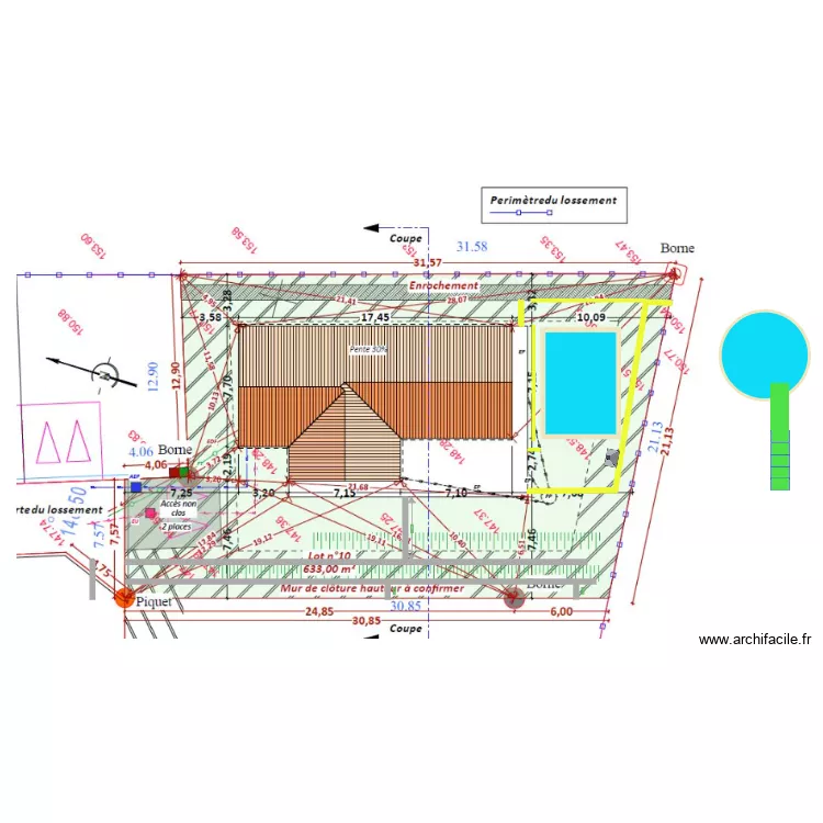 Piscine. Plan de Piscine. Plan de