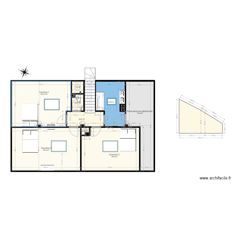 Plan étage - plan permis. Plan de 0 pièce et 0 m2
