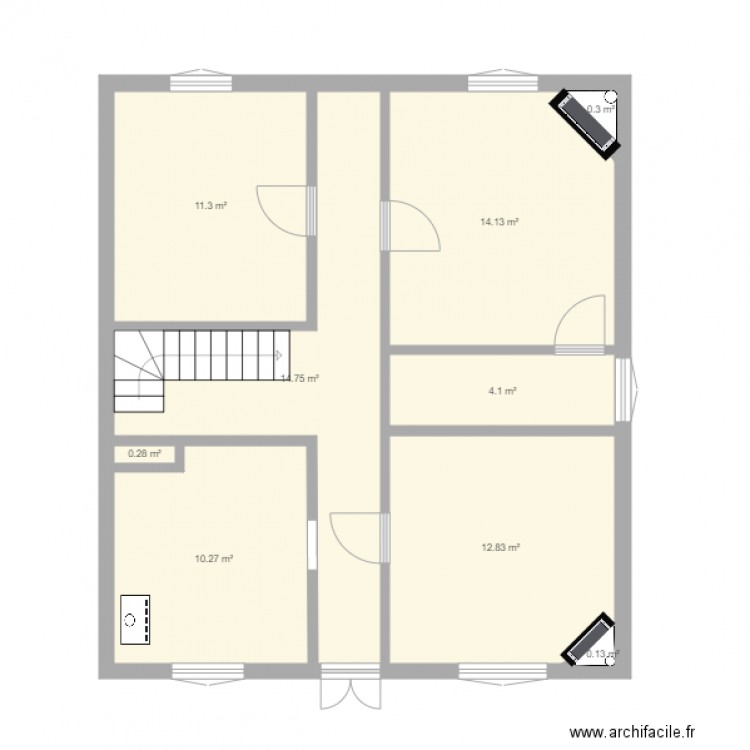 vraies dimensions. Plan de 0 pièce et 0 m2