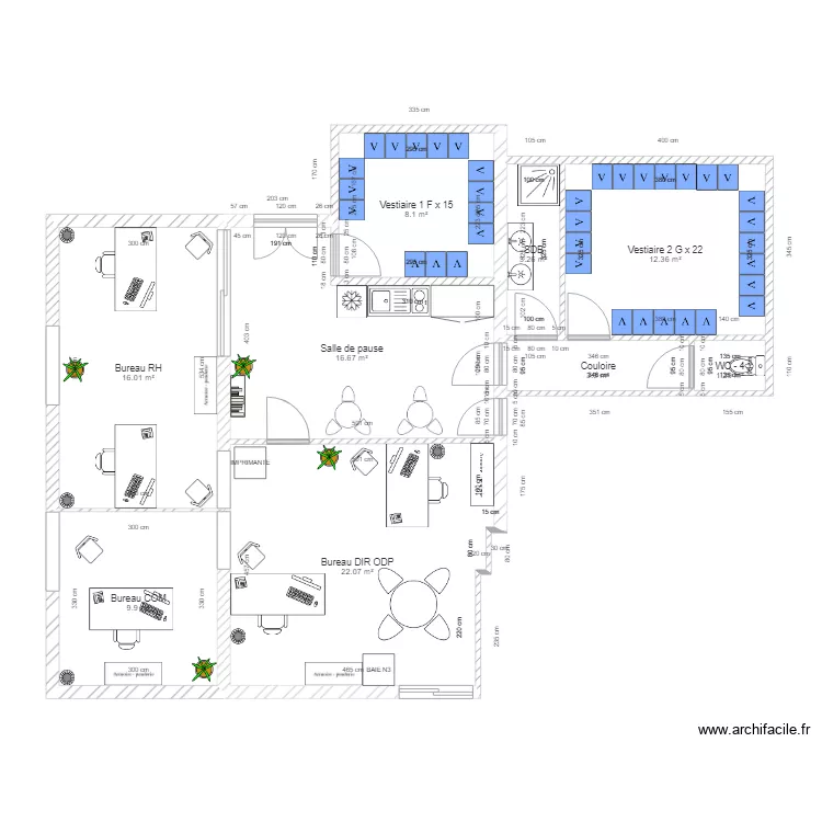 Bureau lab 1 et Vestiaires HF v4.3. Plan de Bureau lab 1 et Vestiaires HF v4.3. Plan de