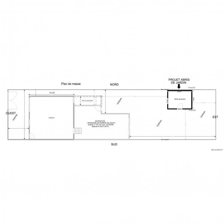 Plan de masse abris 4m Pingat2. Plan de 0 pièce et 0 m2