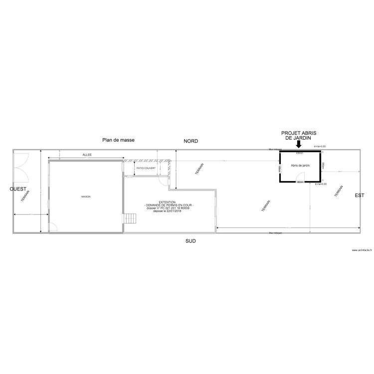 Plan de masse abris 4m Pingat2. Plan de 