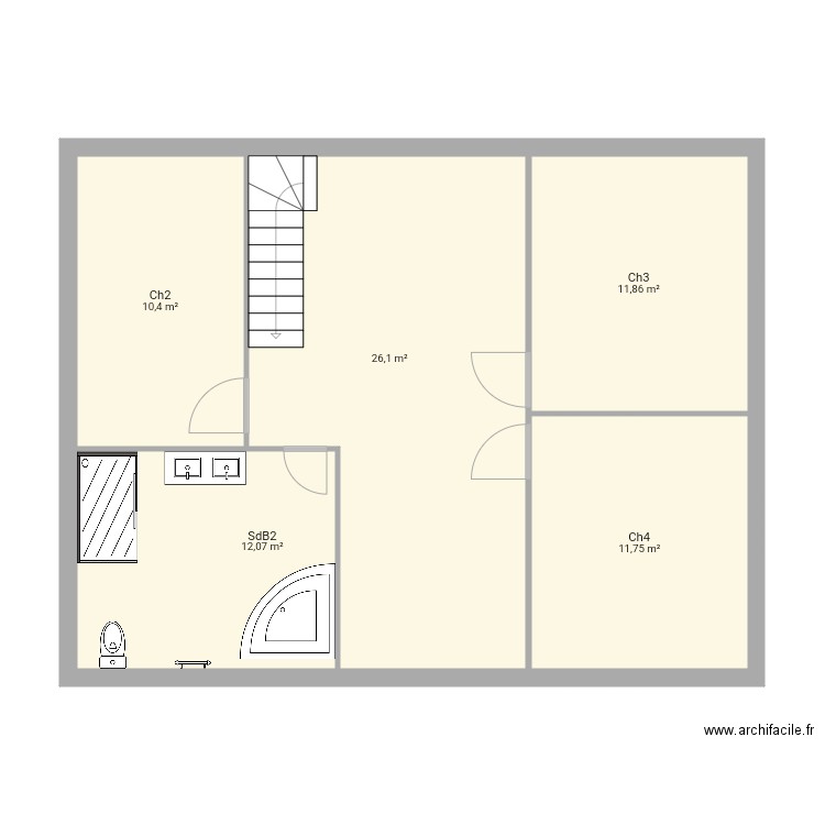 Etage. Plan de 0 pièce et 0 m2