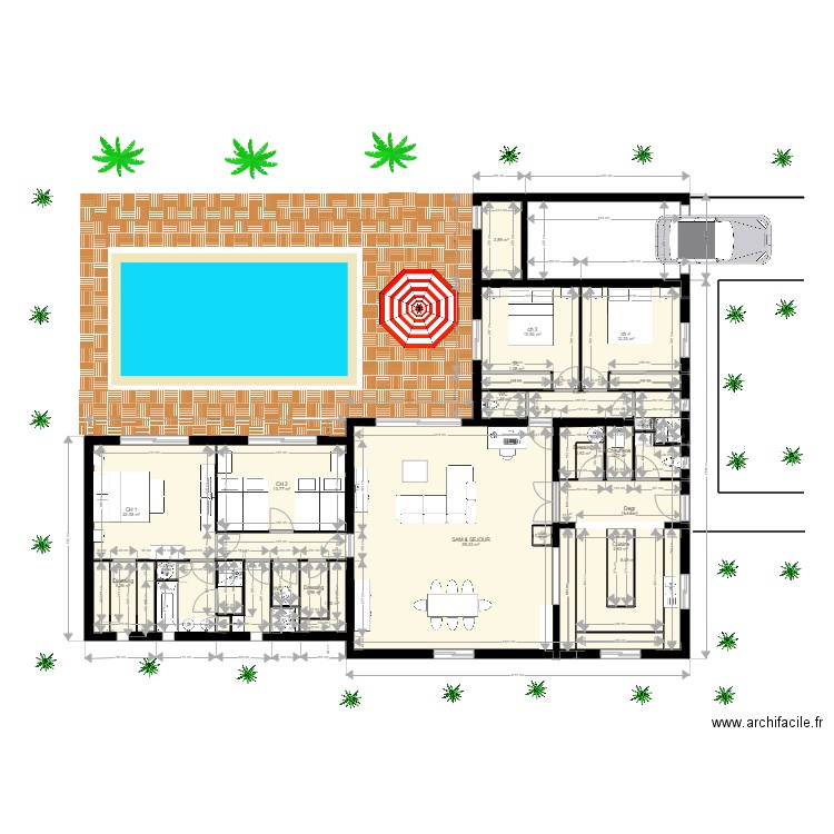 plan rdc modificatif. Plan de 0 pièce et 0 m2
