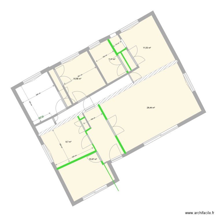 Abatilles cloisons à casser. Plan de 0 pièce et 0 m2