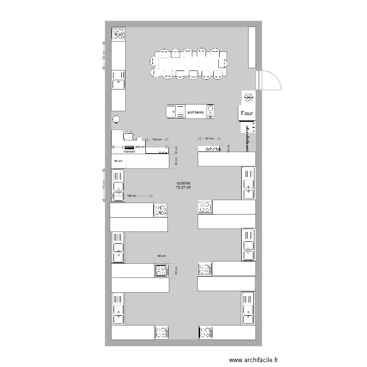 cuisine lycée. Plan de 0 pièce et 0 m2