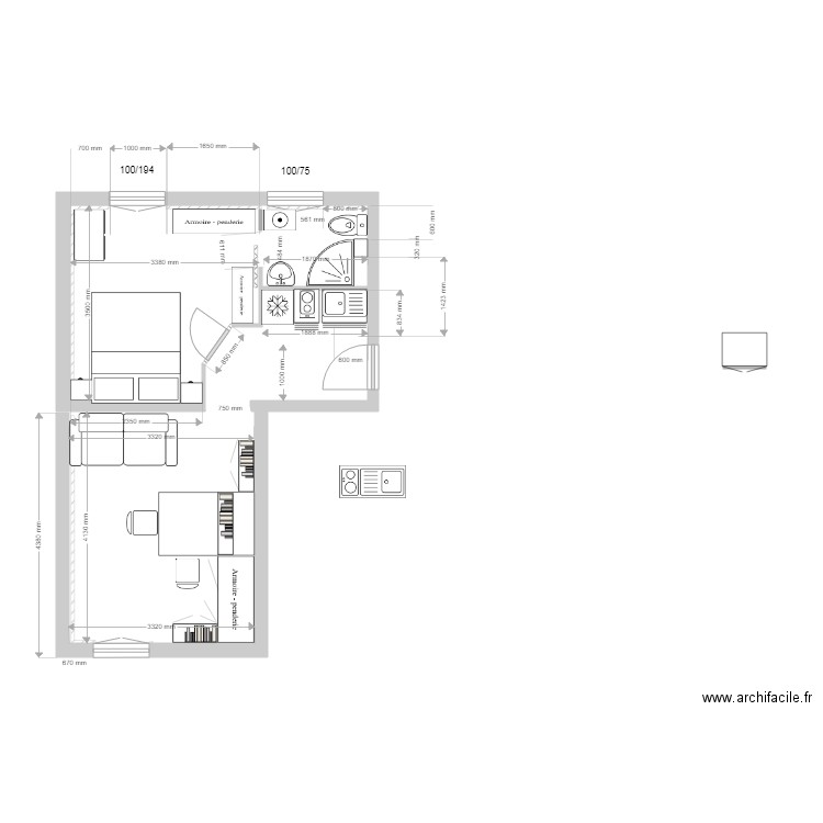 jeanny APPARTEMENT aménagée . Plan de 0 pièce et 0 m2