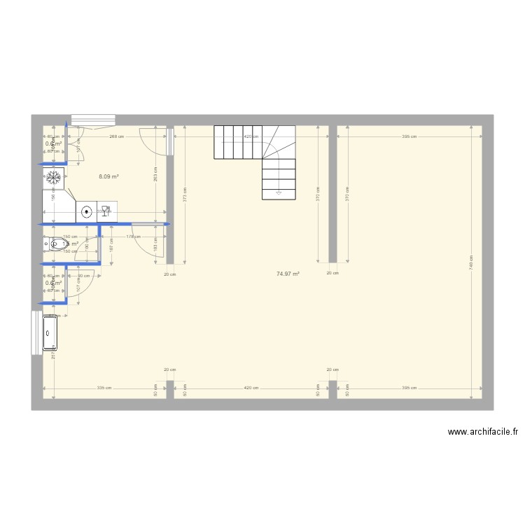 Sous-sol 5. Plan de 5 pièces et 86 m2