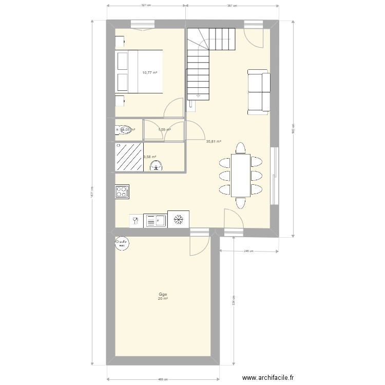 Ma maison 5 Bis bert. Plan de 13 pièces et 126 m2