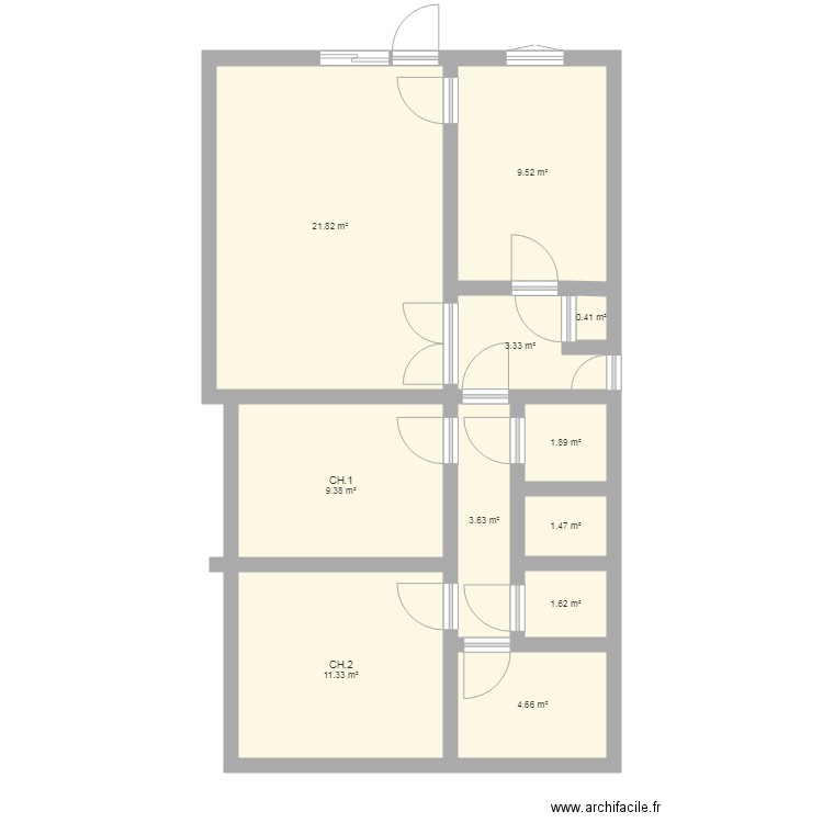 appartement rez de chaussée. Plan de 0 pièce et 0 m2