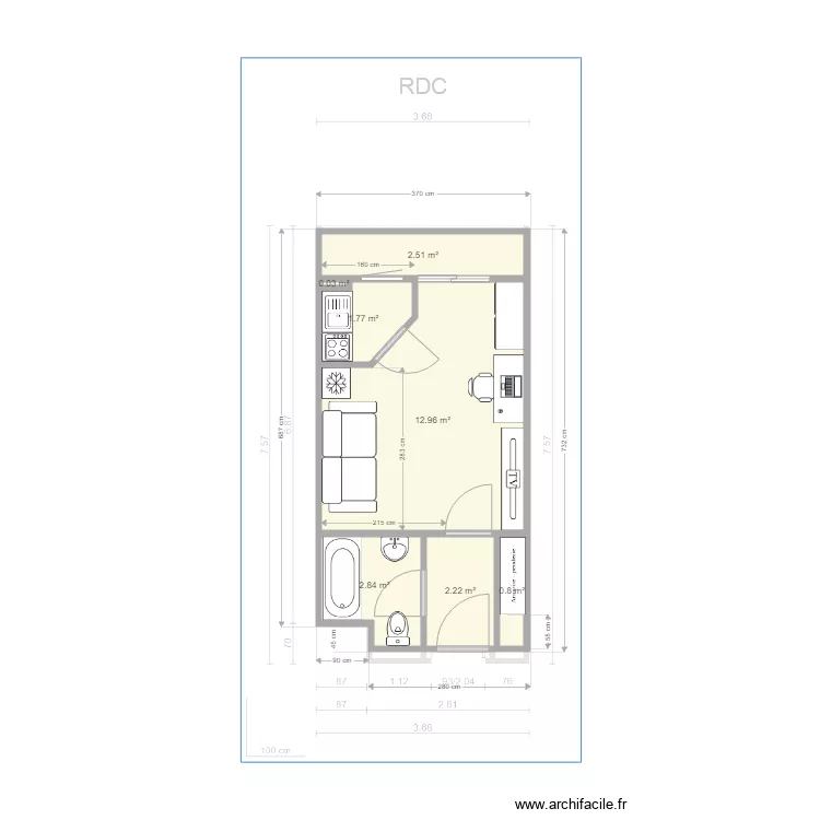 Appart Xiao2. Plan de 