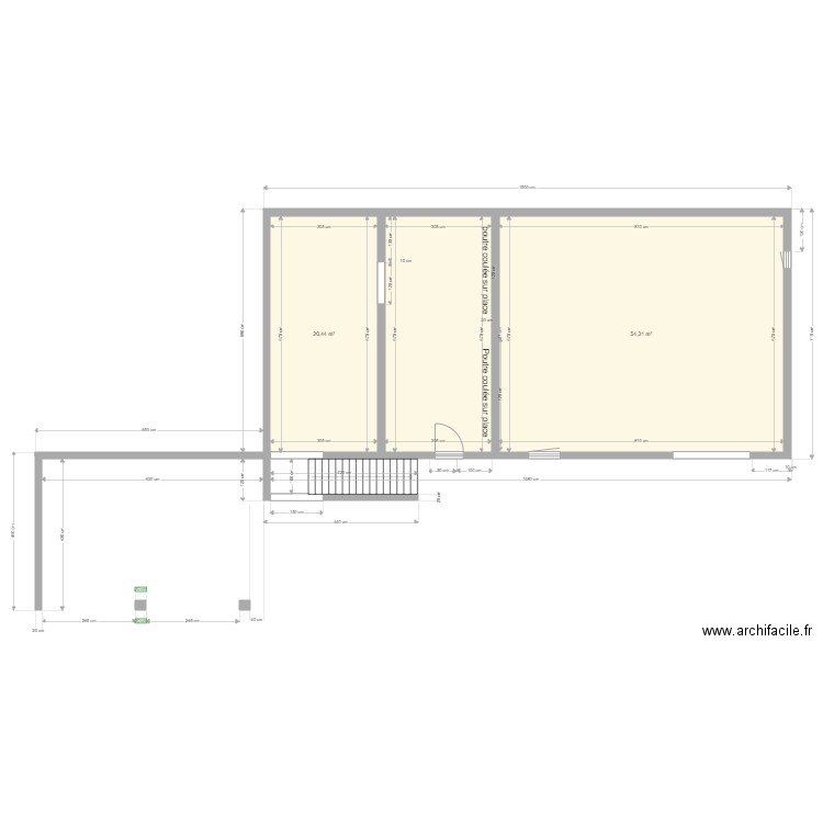 Rdc complet Belbèze. Plan de 3 pièces et 95 m2