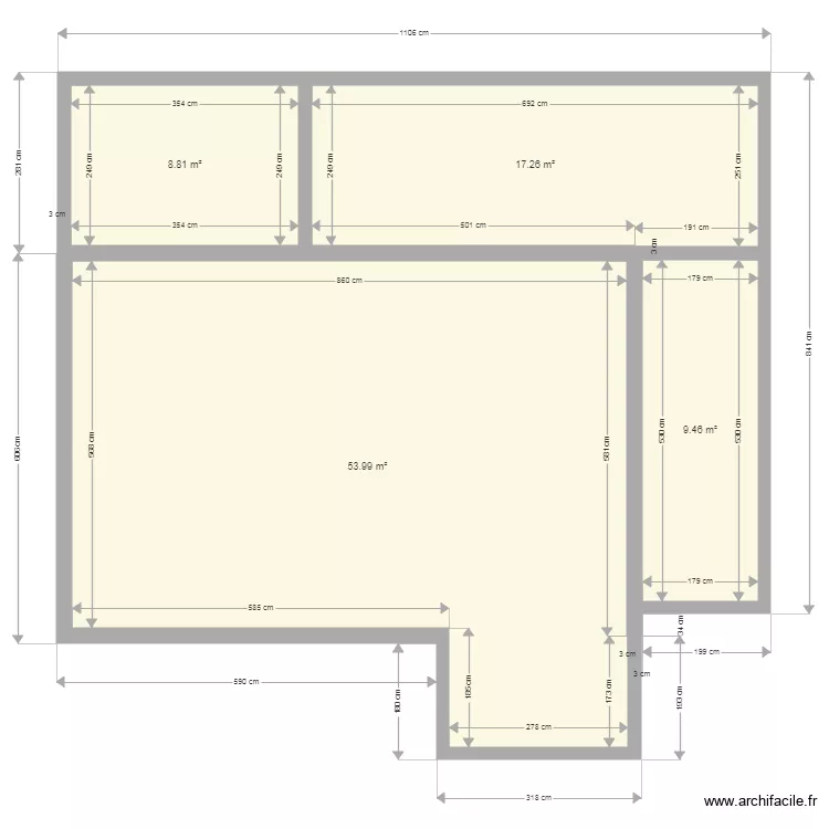 nouvelle pi&egrave;ce1. Plan de 