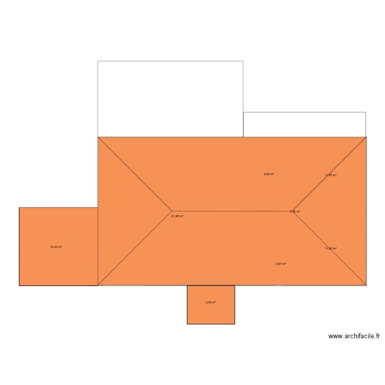 Nouvelle maison toiture . Plan de 9 pièces et 116 m2