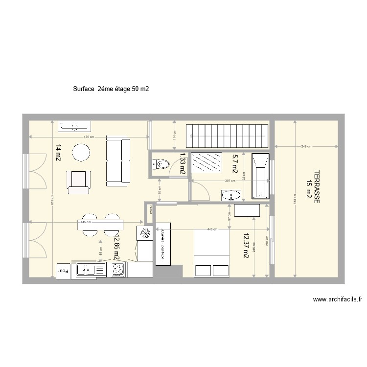 Maison 2 éme étage version 3. Plan de 0 pièce et 0 m2