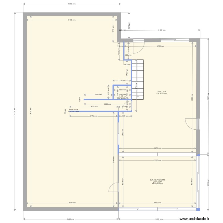 CHARIER. Plan de 4 pièces et 151 m2