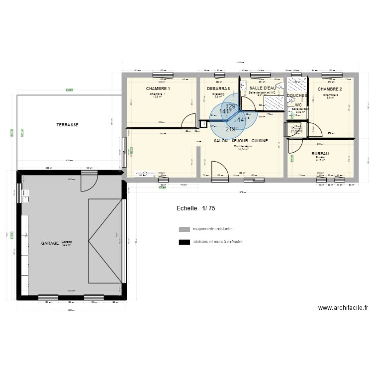 PLAN MIS A JOUR 20 MAI 2022. Plan de 9 pièces et 121 m2