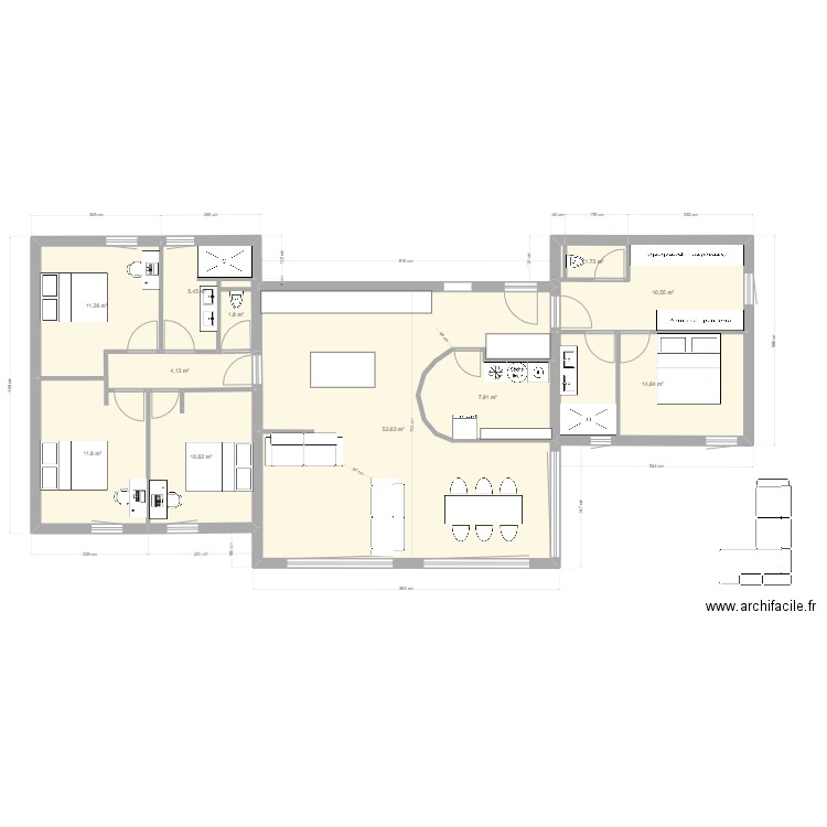 final1. Plan de 11 pièces et 133 m2