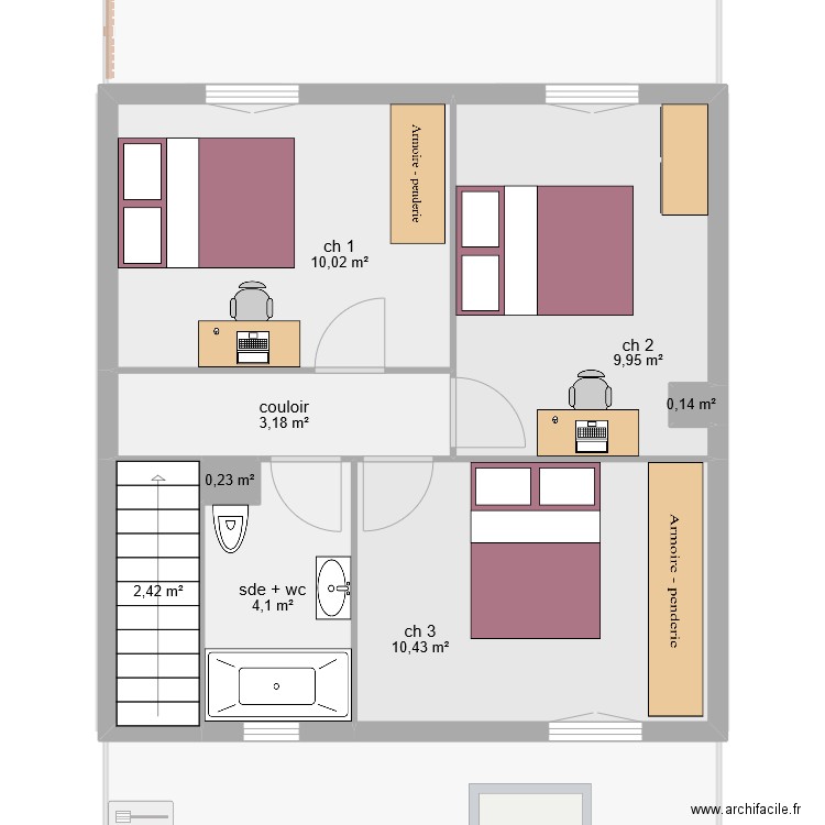 DJEBAILI. Plan de 17 pièces et 206 m2