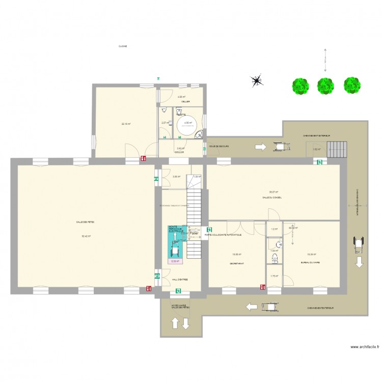 ERP MAIRIE  SALLE DES FETES 2. Plan de 0 pièce et 0 m2