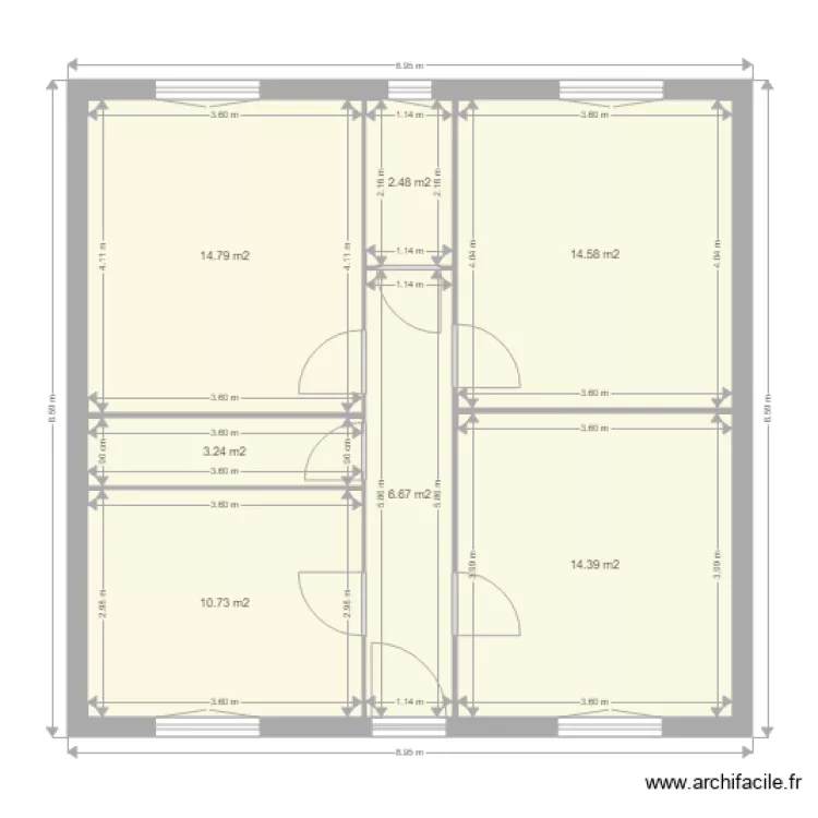 Base maison Georges Bernard Romans. Plan de 