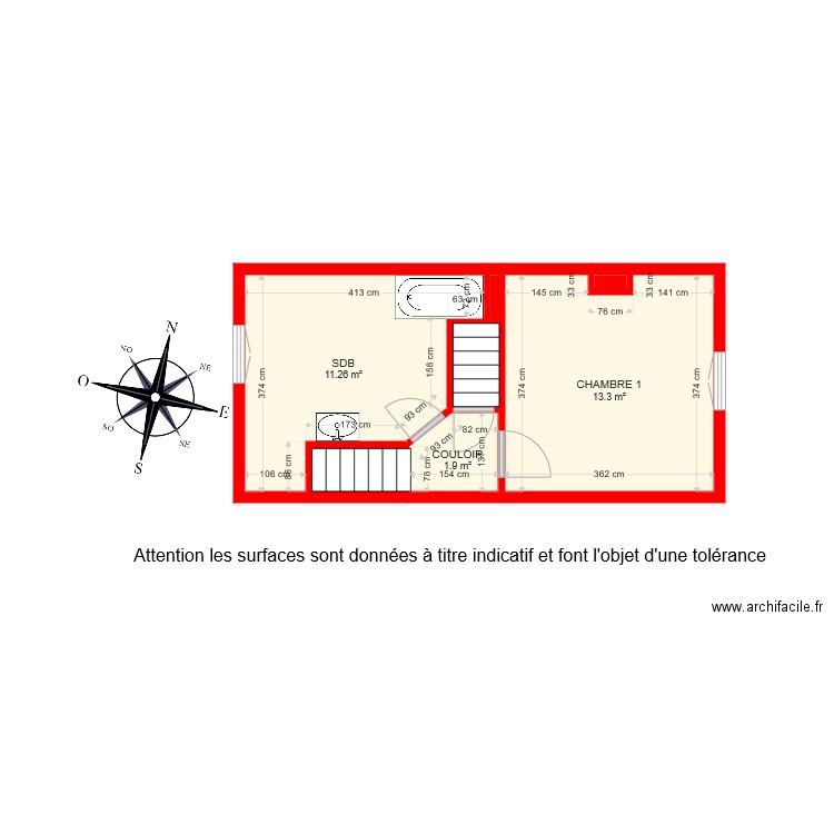 BI 6550 ETAGE 1 ouafae. Plan de 0 pièce et 0 m2