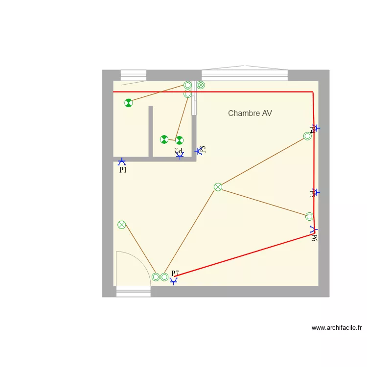 chambre AV. Plan de 