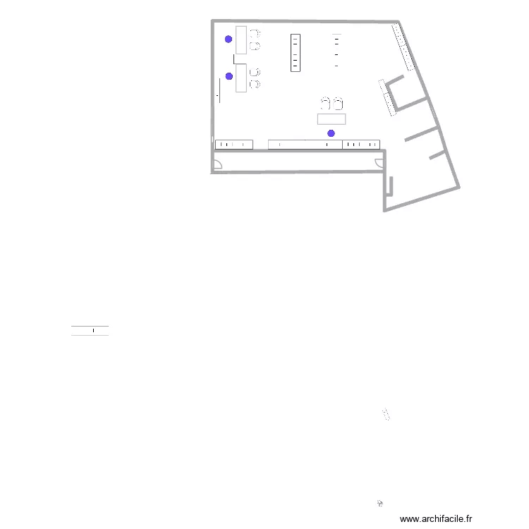 Magasin optic 2000. Plan de 2  et 74 m²