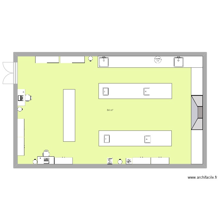 olimpiadas2. Plan de 1 pièce et 84 m2