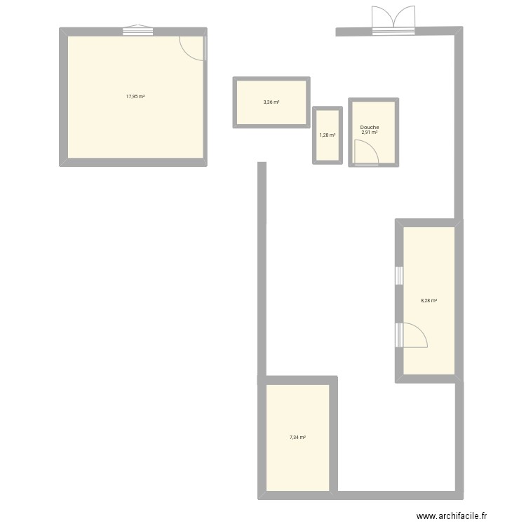 Tamazirt. Plan de 6 pièces et 41 m2