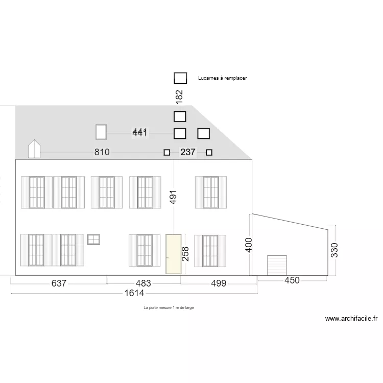 FACADE COTE NORD MONTI. Plan de FACADE COTE NORD MONTI. Plan de
