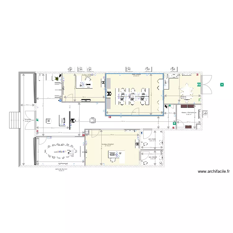 BUREAU NOTAIRE . Plan de 