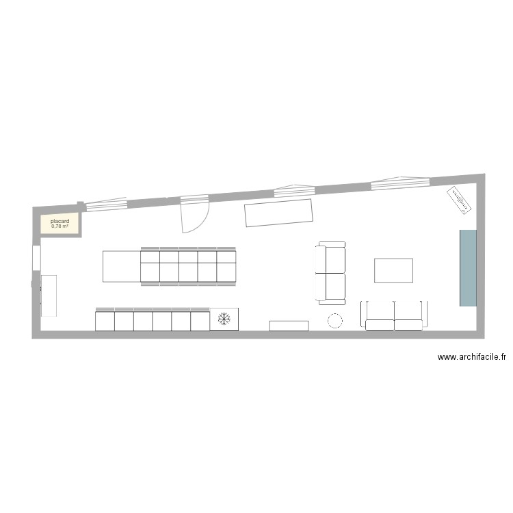 cuisine 2. Plan de 1 pièce et 1 m2