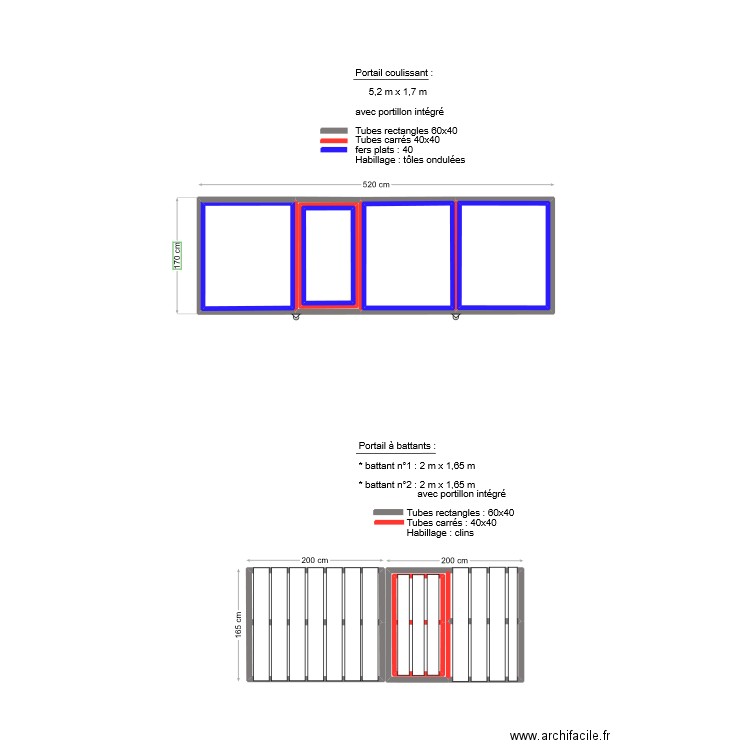 portail. Plan de 13 pièces et 22 m2