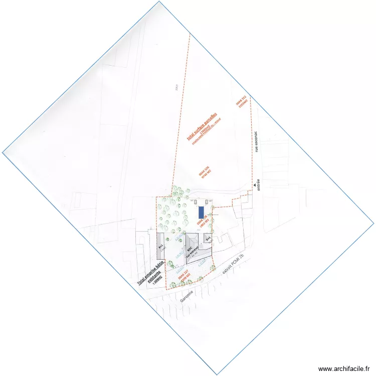 Plan de masse piscine. Plan de 