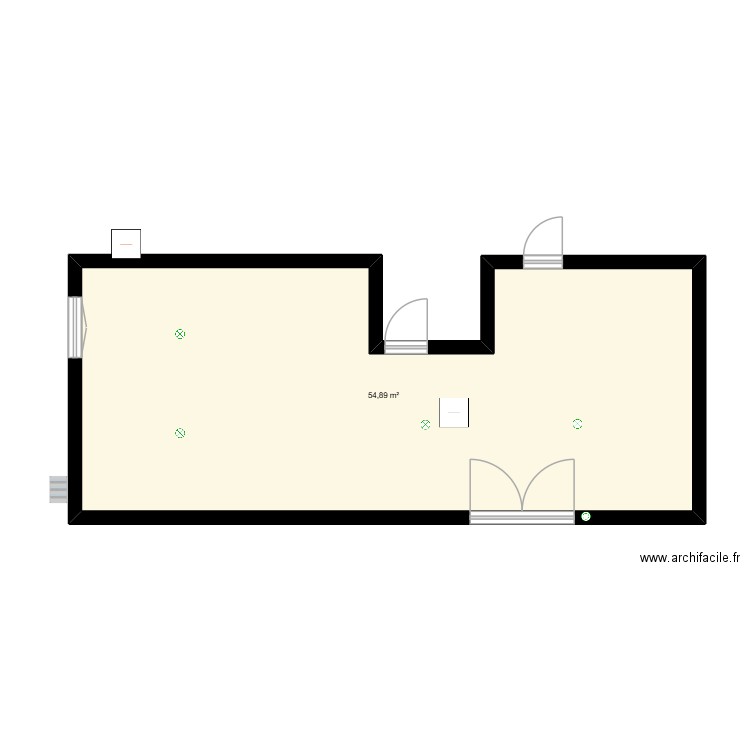 la bouex. Plan de 1 pièce et 55 m2