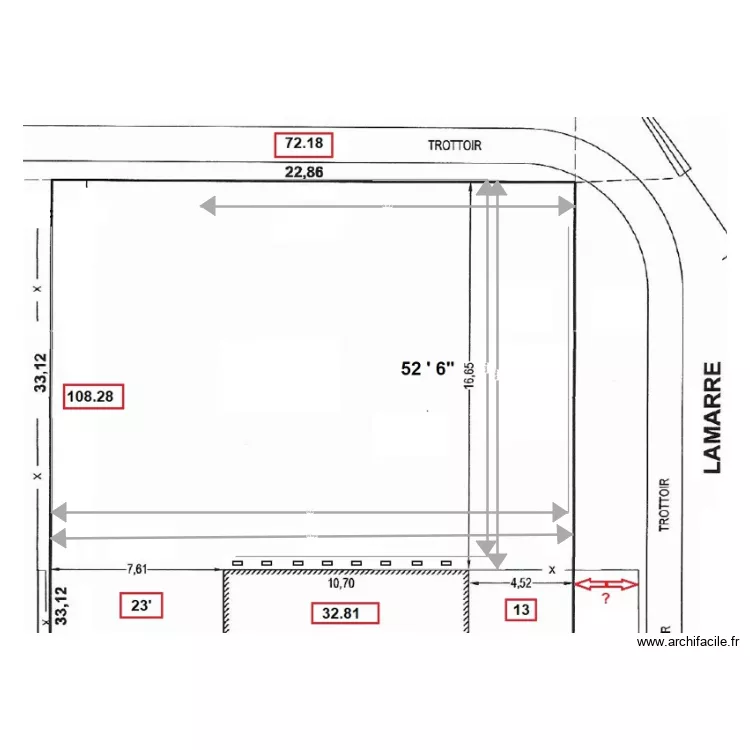 stationnement Lamarre. Plan de 