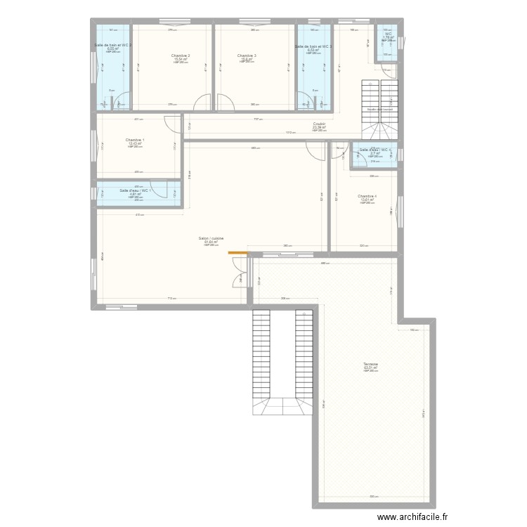 Bamako officiel sans meuble. Plan de 12 pièces et 228 m2