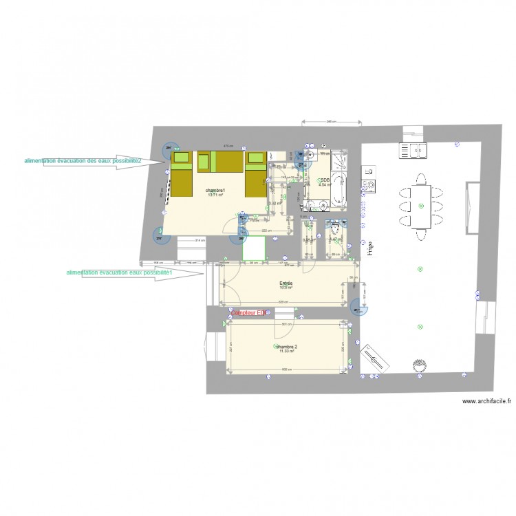 monetier RDC electricité sans meubles. Plan de 0 pièce et 0 m2