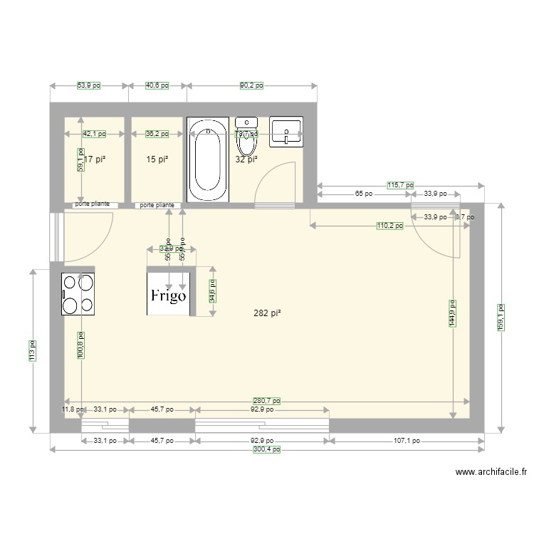 loft M Laforge - Plan 4 pièces 32 m2 dessiné par marieecool