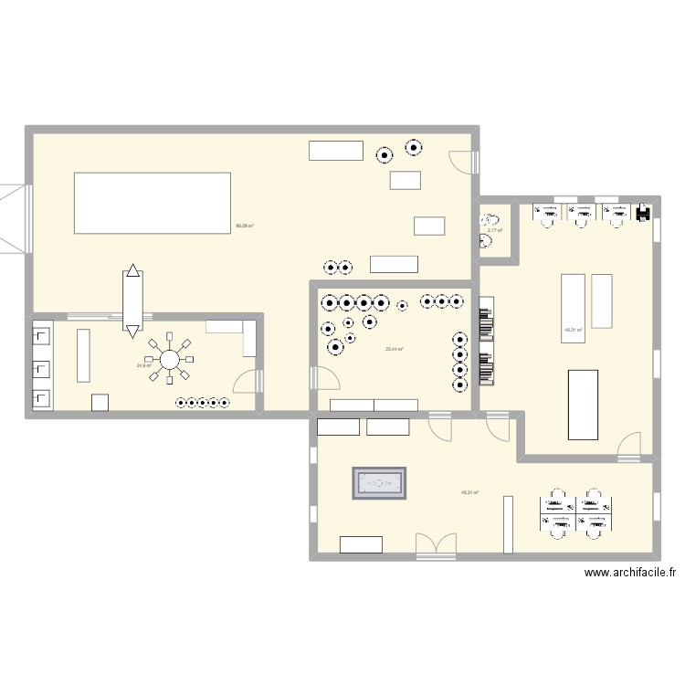 Plan entreprise. Plan de 6 pièces et 243 m2