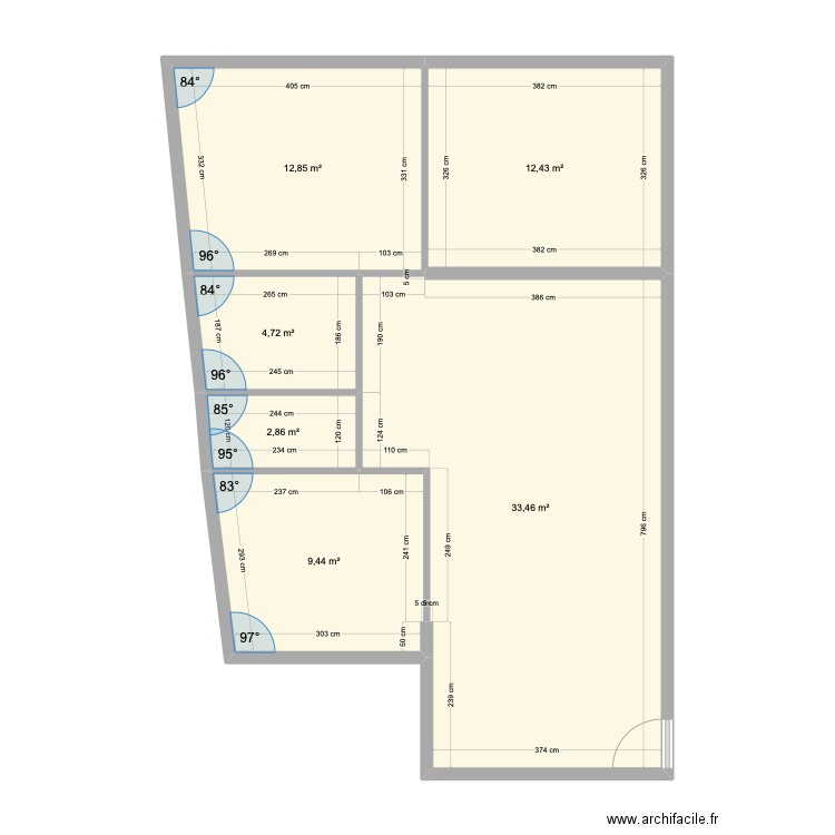 ROYAL MODIF APP 1. Plan de 6 pièces et 76 m2