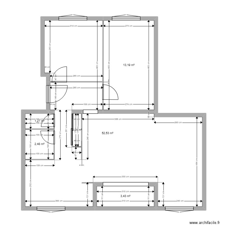 APPARTEMENT sylvain. Plan de 6 pièces et 74 m2