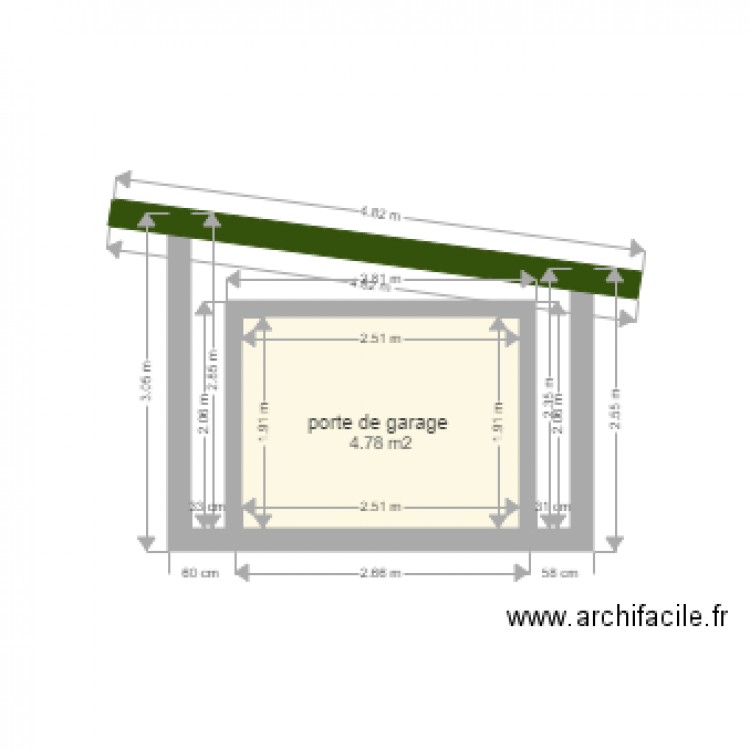 garage vue de face Plan 1 pièce 5 m2 dessiné par JEANDEBO